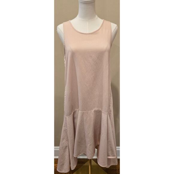 Anthropologie Maeve Blush Pink Drop Waist Hi Lo Classic Sleeveless Dress Small - Picture 3 of 12